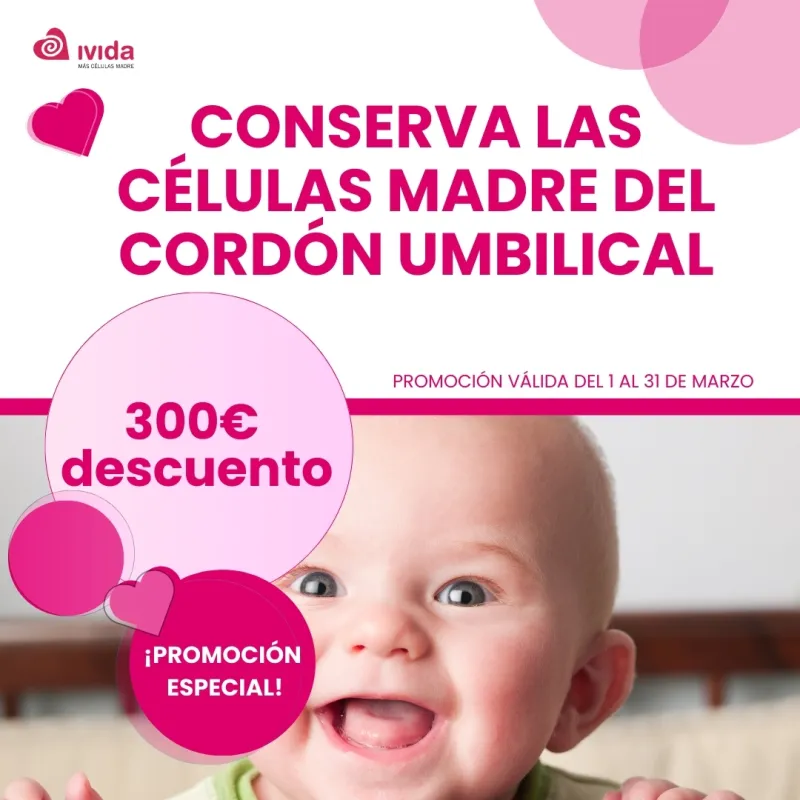 300 € Descuento en la Conservación de las Células Madre del Bebé
