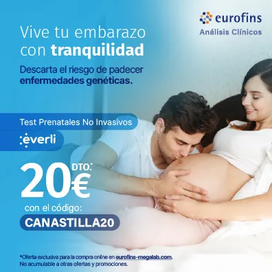 20 € Descuento enTest Prenatal No Invasivo (Mi bebé estará bien + Vive tu embarazo con tranquilidad)
