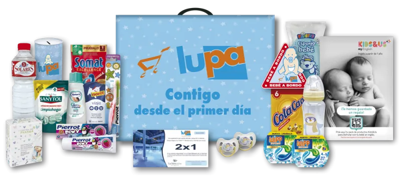 Canastilla Bebé con Muestras Gratis del Supermercado Lupa