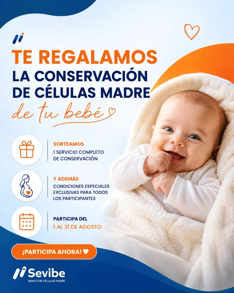 Te regalamos la conservación de células madre de tu bebé!
